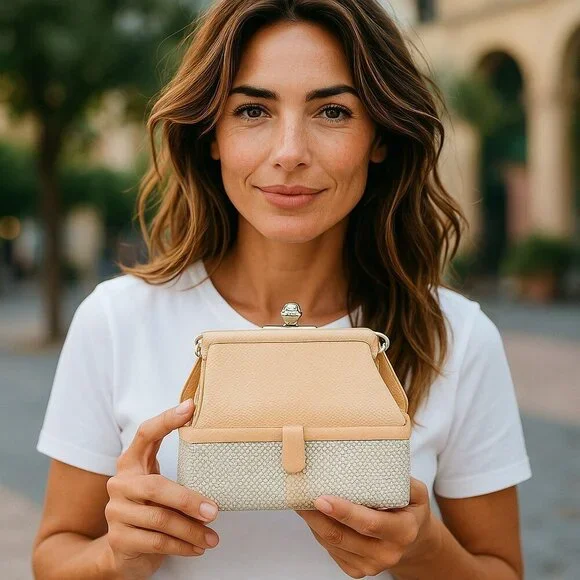 Judith Leiber Swarovski Crystal and Karung Skin Evening Bag with Access/Vintage - Picture 4 of 9